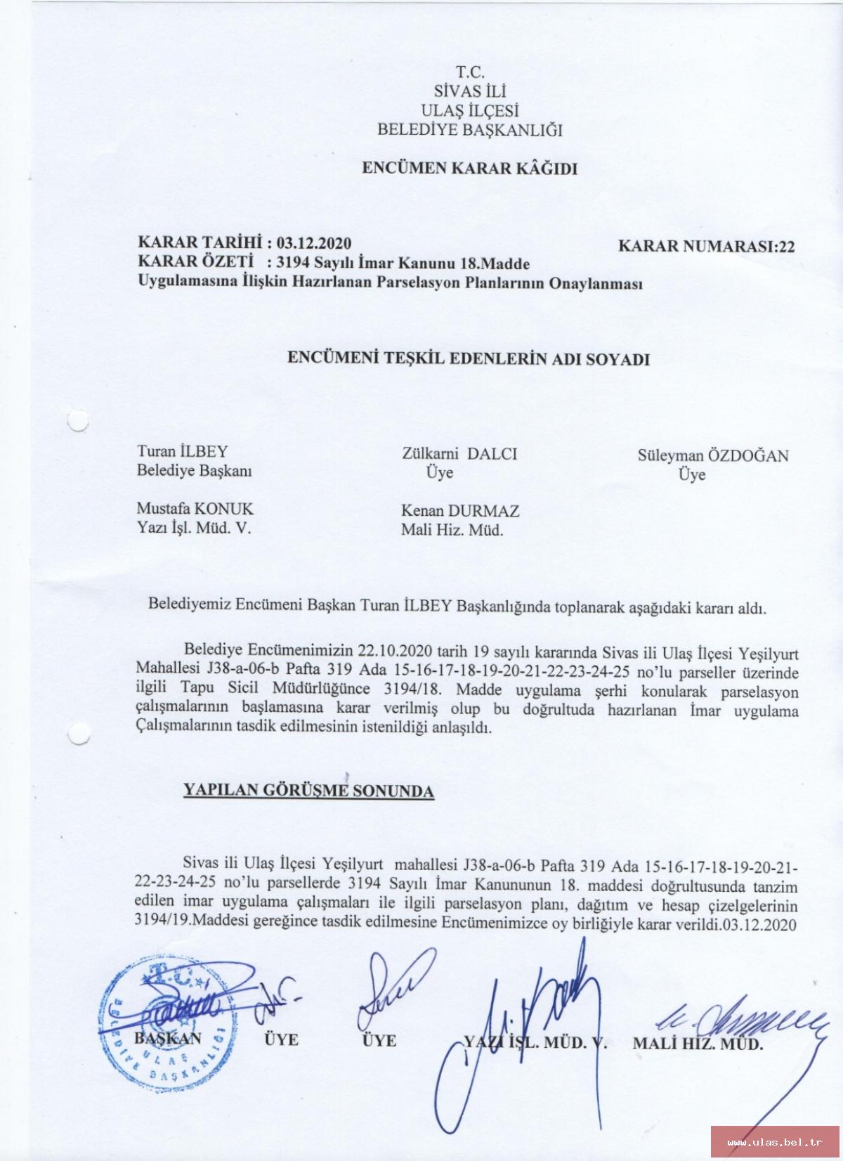 DUYURU!!! 3194 SAYILI İMAR KANUNU 18. MADDE UYGULAMASI